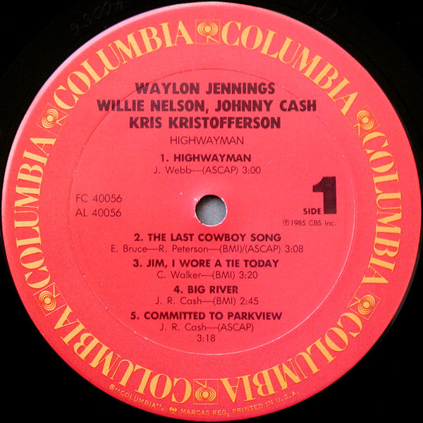 Waylon Jennings • Willie Nelson • Johnny Cash • Kris Kristofferson : Highwayman (LP, Album, Car)