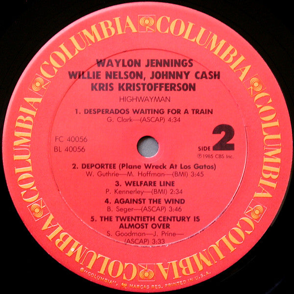 Waylon Jennings • Willie Nelson • Johnny Cash • Kris Kristofferson : Highwayman (LP, Album, Car)