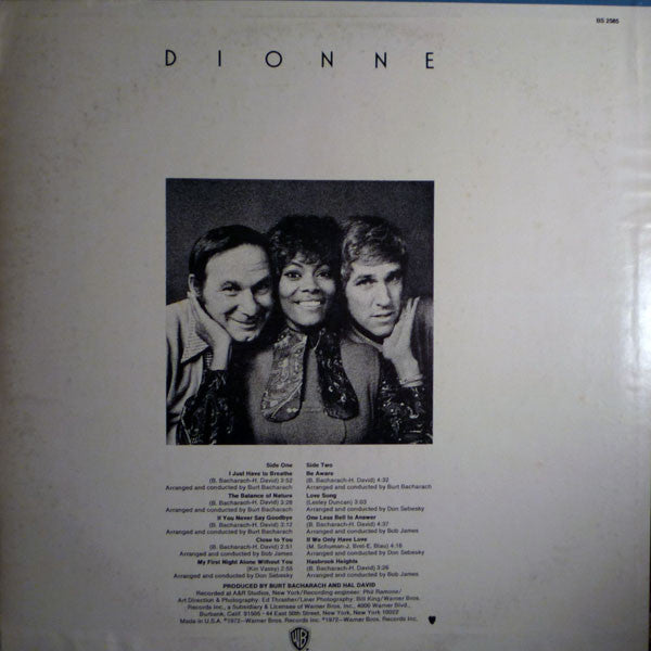 Dionne Warwicke* : Dionne (LP, Album)