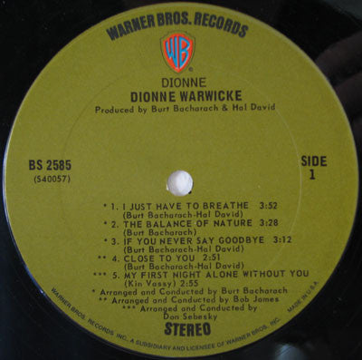 Dionne Warwicke* : Dionne (LP, Album)