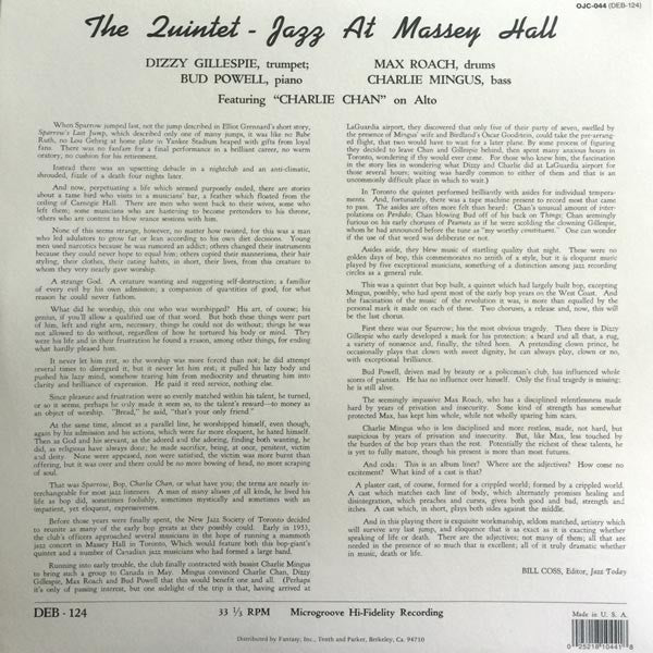 The Quintet : Jazz At Massey Hall (LP, Album, Ltd, RE, Cle)