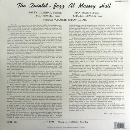 The Quintet : Jazz At Massey Hall (LP, Album, Ltd, RE, Cle)