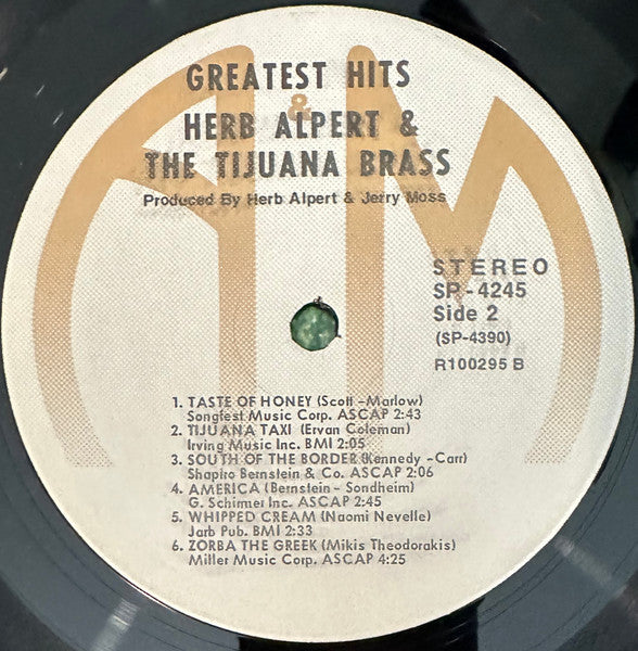 Herb Alpert & The Tijuana Brass : Greatest Hits (LP, Comp, Club, RE, RCA)