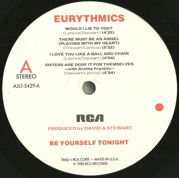 Eurythmics : Be Yourself Tonight (LP, Album, Ind)