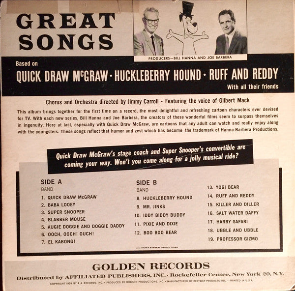 Quick Draw McGraw and Huckleberry Hound : Quick Draw McGraw and Huckleberry Hound (LP, Mono)