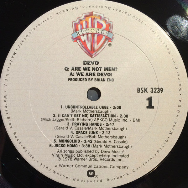 Devo : Q: Are We Not Men? A: We Are Devo! (LP, Album)