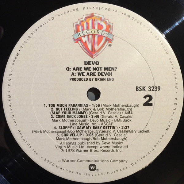 Devo : Q: Are We Not Men? A: We Are Devo! (LP, Album)