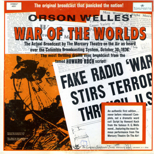 Orson Welles : War Of The Worlds (LP, RM)