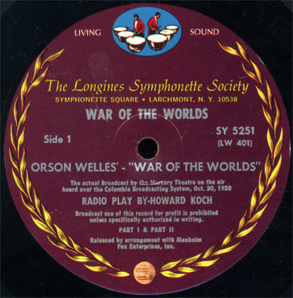 Orson Welles : War Of The Worlds (LP, RM)