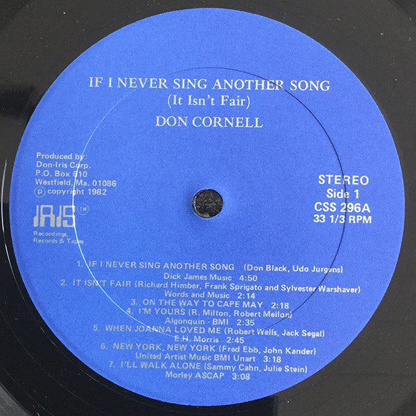 Don Cornell : If I Never Sing Another Song (It Isn't Fair) (LP, Comp)