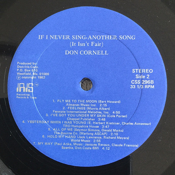 Don Cornell : If I Never Sing Another Song (It Isn't Fair) (LP, Comp)