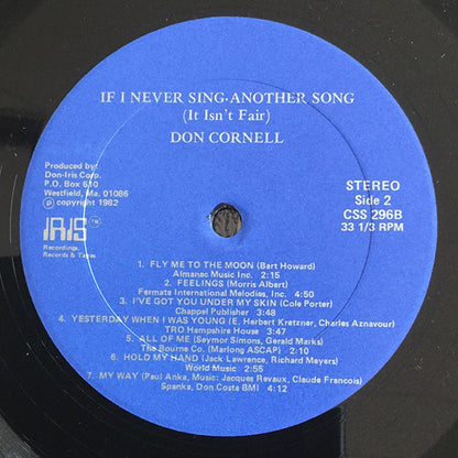 Don Cornell : If I Never Sing Another Song (It Isn't Fair) (LP, Comp)