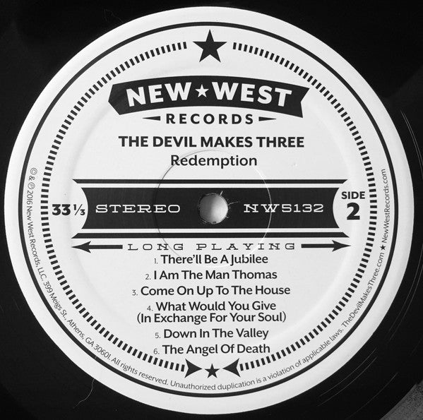 The Devil Makes Three : Redemption & Ruin (LP, Album, Ltd, 180)