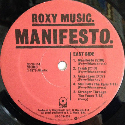 Roxy Music : Manifesto (LP, Album, Mon)